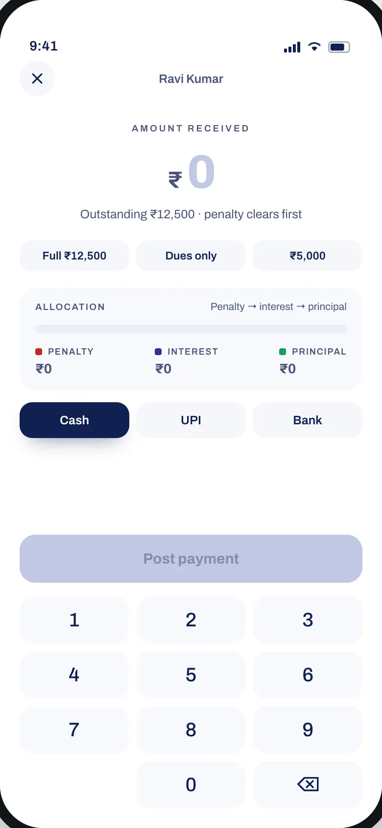Recording a payment